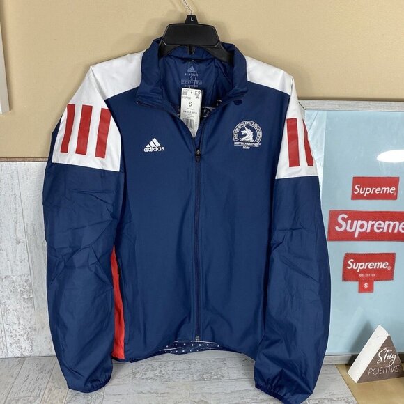 Adidas Boston Marathon Jacket 2020 FQ7760 Mens Sz Small‎ Colorblock Full Zip NWT - Picture 1 of 10
